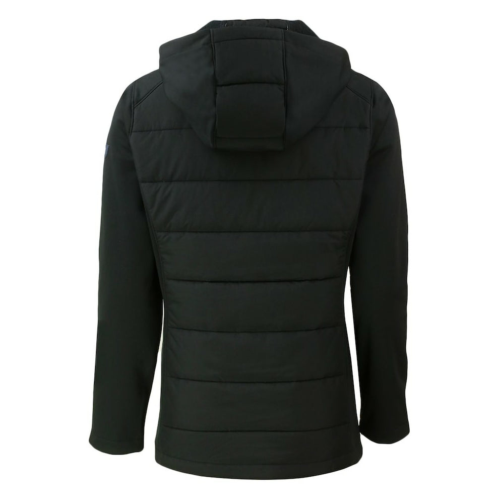 New Orleans Saints Cutter & Buck Women's Throwback Evoke Hybrid Eco Softshell Recycled Full-Zip Hoodie Jacket Black
