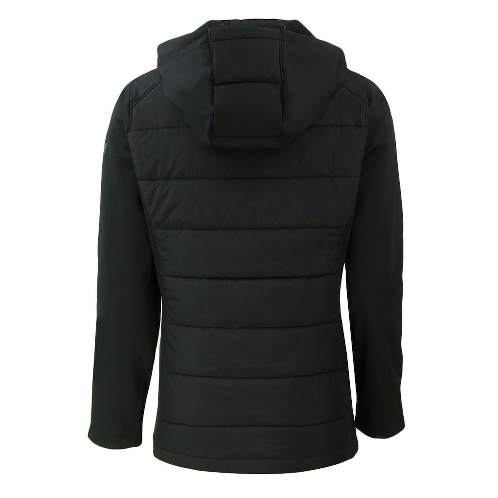 Philadelphia Eagles Cutter & Buck Women's Throwback Evoke Hybrid Eco Softshell Recycled Full-Zip Hoodie Jacket Black