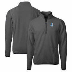 Detroit Lions Cutter & Buck Throwback Cascade Eco Sherpa Fleece Quarter-Zip Pullover Jacket Gray/Black