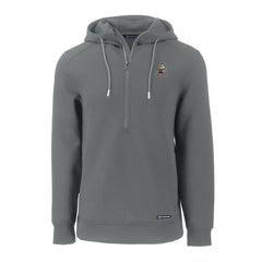 Cleveland Browns Cutter & Buck Throwback Roam Eco Half-Zip Recycled Pullover Hoodie Gray