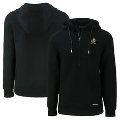Cleveland Browns Cutter & Buck Throwback Roam Eco Half-Zip Recycled Pullover Hoodie Black