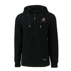 Cleveland Browns Cutter & Buck Throwback Roam Eco Half-Zip Recycled Pullover Hoodie Black