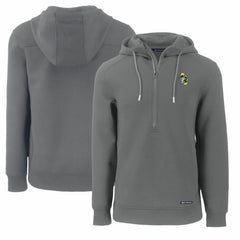 Green Bay Packers Cutter & Buck Throwback Roam Eco Half-Zip Recycled Pullover Hoodie Gray