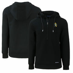 Green Bay Packers Cutter & Buck Throwback Roam Eco Half-Zip Recycled Pullover Hoodie Black