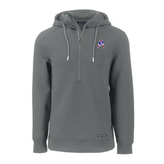 New England Patriots Cutter & Buck Throwback Roam Eco Half-Zip Recycled Pullover Hoodie Gray