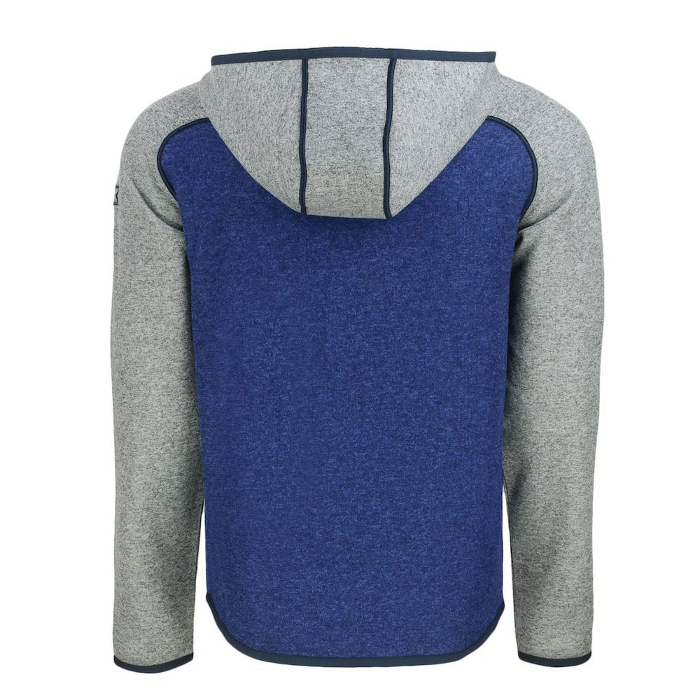 Buffalo Bills Cutter & Buck Throwback Mainsail Sweater-Knit Full-Zip Hoodie Royal/Heather Gray