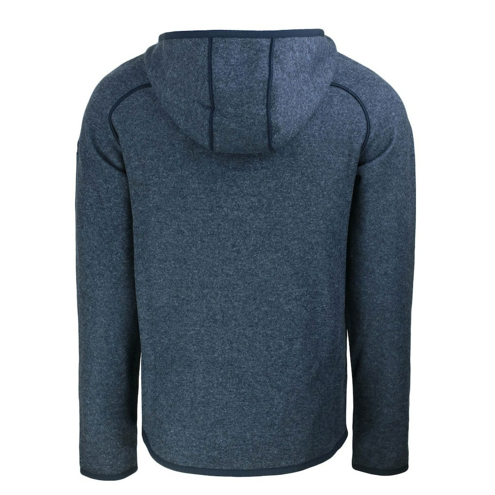 Chicago Bears Cutter & Buck Throwback Mainsail Sweater-Knit Full-Zip Hoodie Heather Navy
