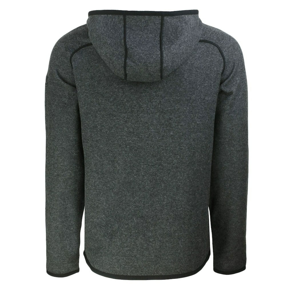 Chicago Bears Cutter & Buck Throwback Mainsail Sweater-Knit Full-Zip Hoodie Heather Charcoal