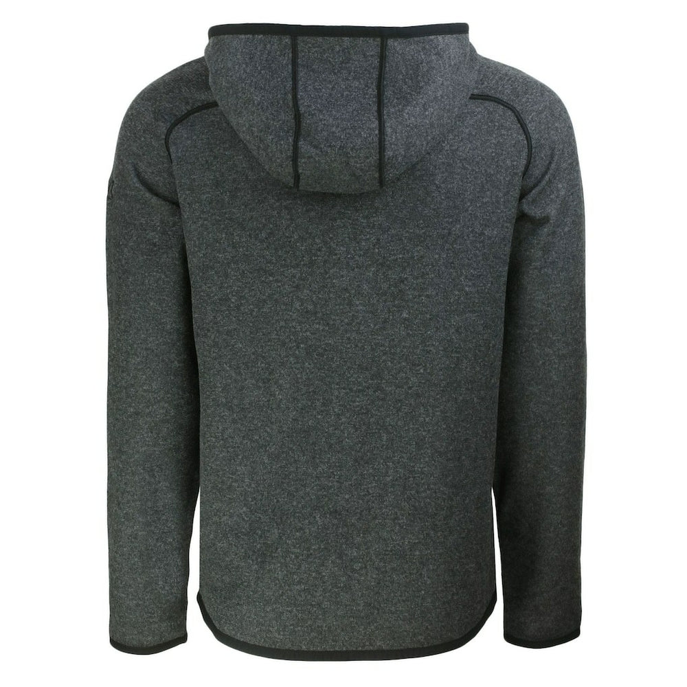 Cleveland Browns Cutter & Buck Throwback Mainsail Sweater-Knit Full-Zip Hoodie Heather Charcoal