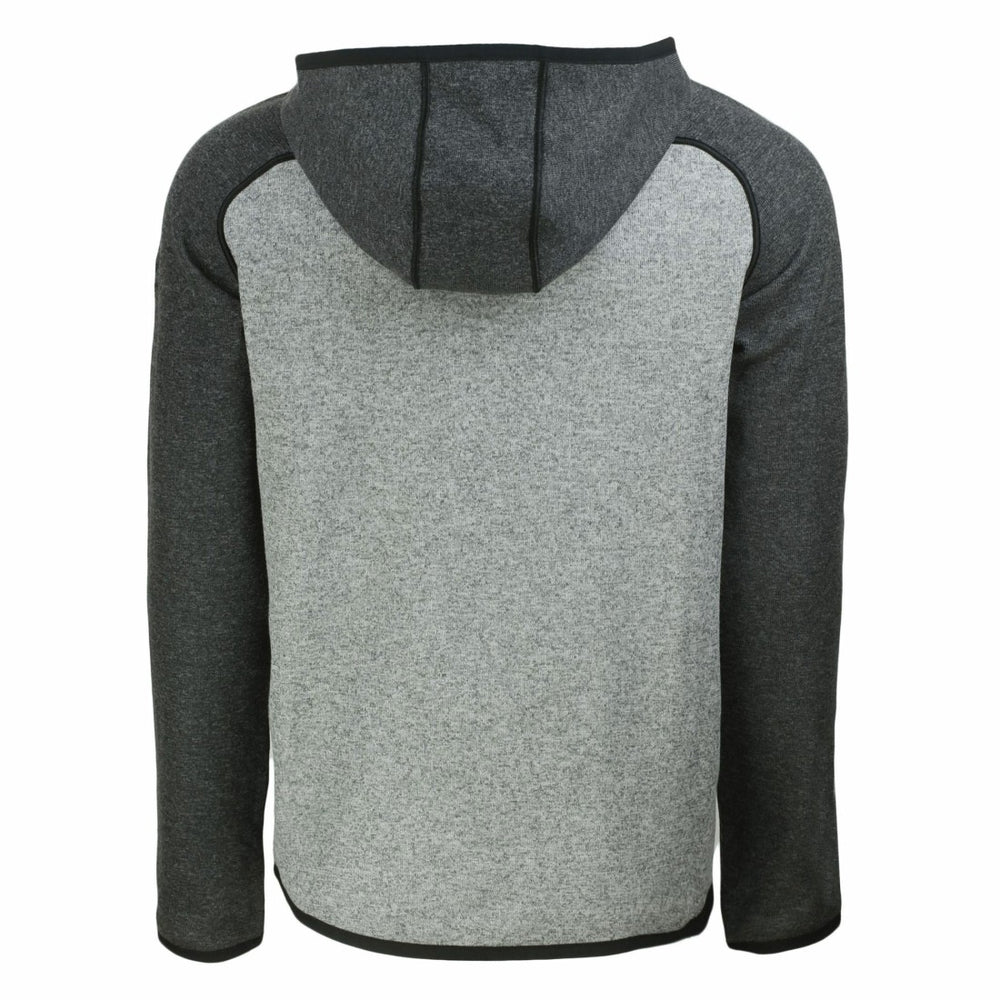 Detroit Lions Cutter & Buck Throwback Mainsail Sweater-Knit Full-Zip Hoodie Heather Gray/Heather Charcoal