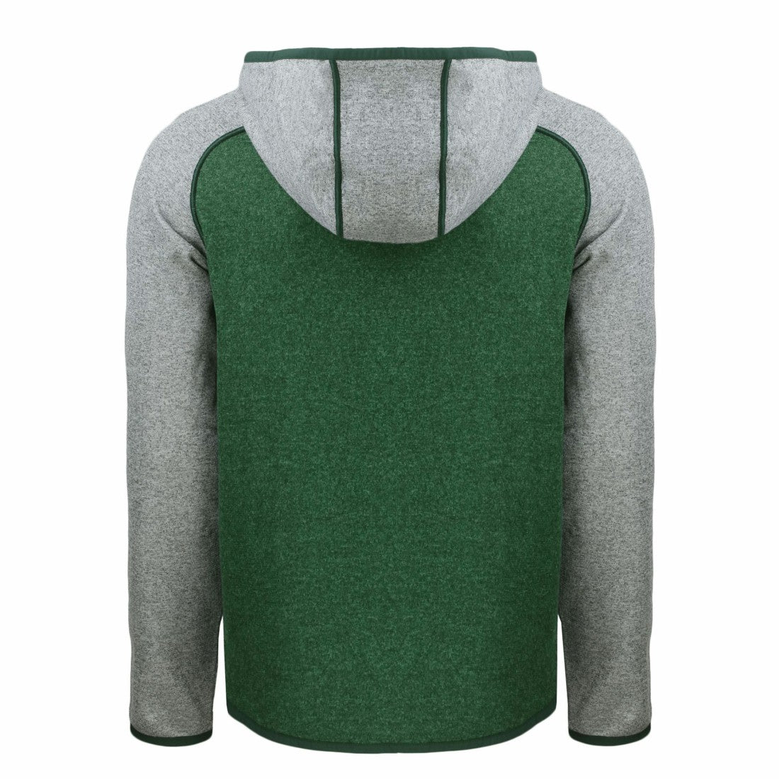 Green Bay Packers Cutter & Buck Throwback Mainsail Sweater-Knit Full-Zip Hoodie Heather Green/Heather Gray
