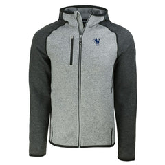 Indianapolis Colts Cutter & Buck Throwback Mainsail Sweater-Knit Full-Zip Hoodie Heather Gray/Heather Charcoal