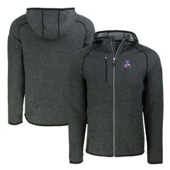 New England Patriots Cutter & Buck Throwback Mainsail Sweater-Knit Full-Zip Hoodie Heather Charcoal