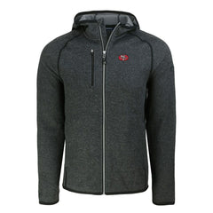 San Francisco 49ers Cutter & Buck Throwback Mainsail Sweater-Knit Full-Zip Hoodie Heather Charcoal