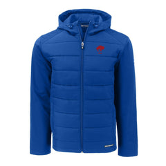 Buffalo Bills Cutter & Buck Throwback Evoke Hybrid Eco Softshell Recycled Full-Zip Hoodie Jacket Royal