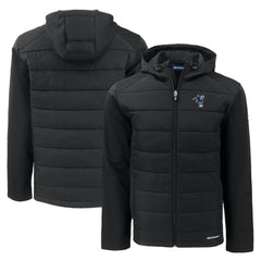 Indianapolis Colts Cutter & Buck Throwback Evoke Hybrid Eco Softshell Recycled Full-Zip Hoodie Jacket Black