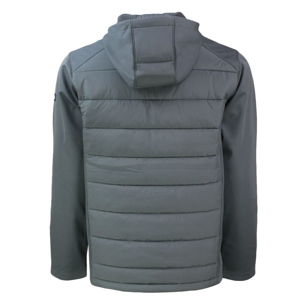 Las Vegas Raiders Cutter & Buck Throwback Evoke Hybrid Eco Softshell Recycled Full-Zip Hoodie Jacket Gray