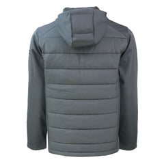 Las Vegas Raiders Cutter & Buck Throwback Evoke Hybrid Eco Softshell Recycled Full-Zip Hoodie Jacket Gray