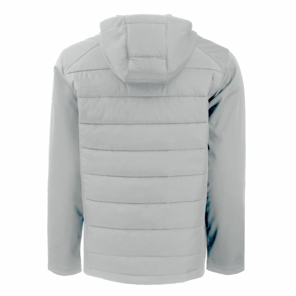 Seattle Seahawks Cutter & Buck Throwback Evoke Hybrid Eco Softshell Recycled Full-Zip Hoodie Jacket Gray