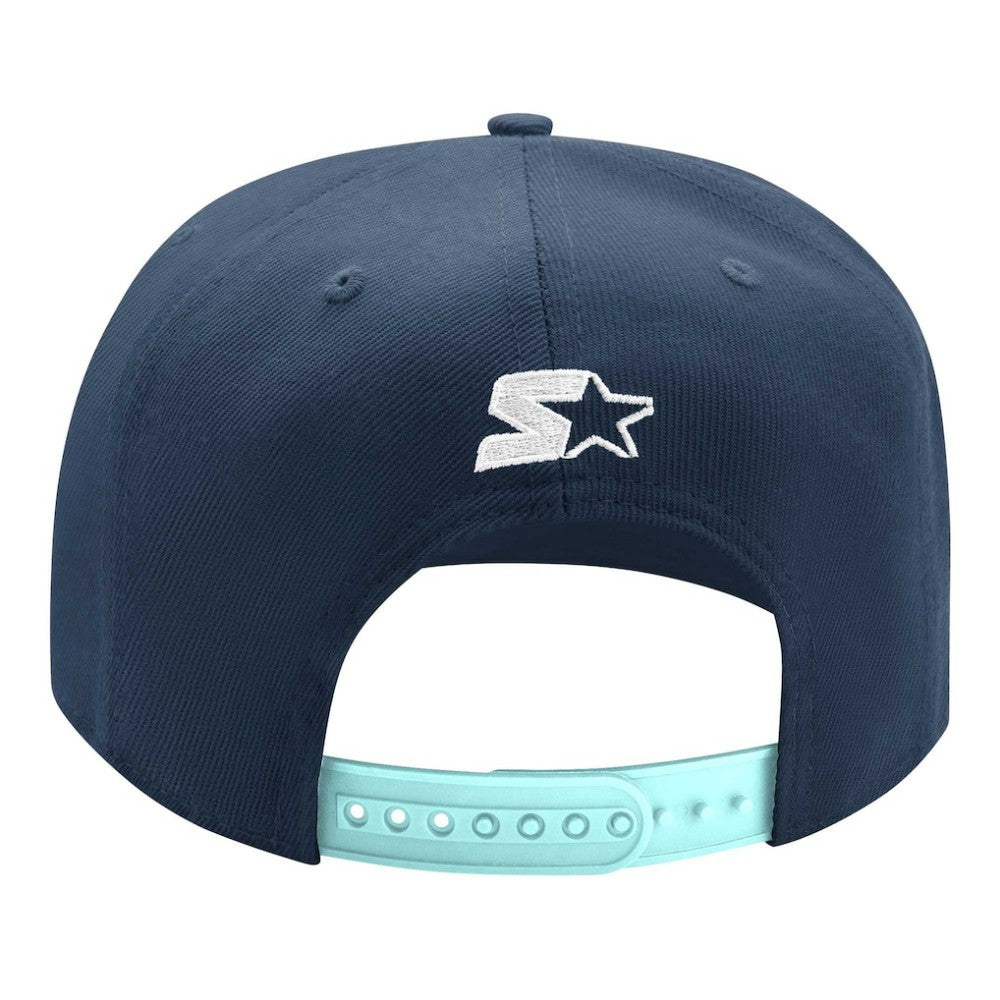 Seattle Kraken Starter Arch Logo Two-Tone Snapback Hat - Deep Sea Blue/Light Blue - NHL 200618974