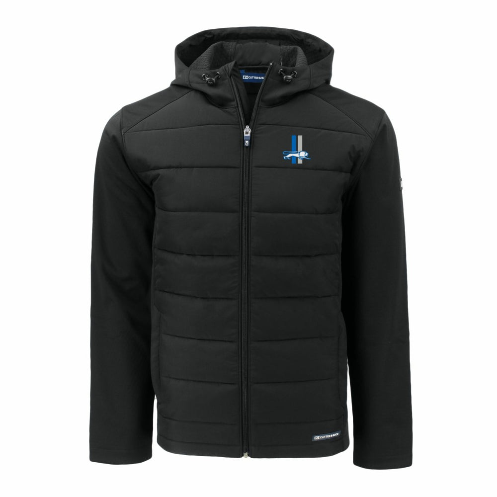 Detroit Lions Cutter & Buck Throwback Big & Tall Evoke Hybrid Eco Softshell Recycled Full-Zip Jacket Black