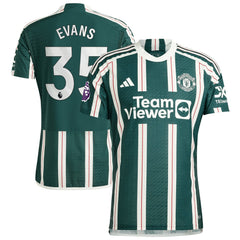 Jonny Evans Manchester United 2023/24 Away Player Jersey – Green - Adidas