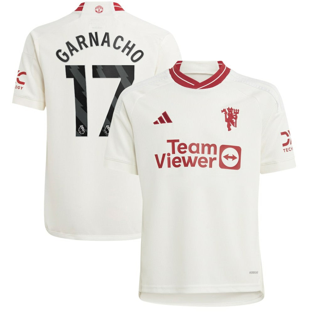 Alejandro Garnacho Manchester United Youth 2023/24 Third Replica Player Jersey – White - Adidas for sale
