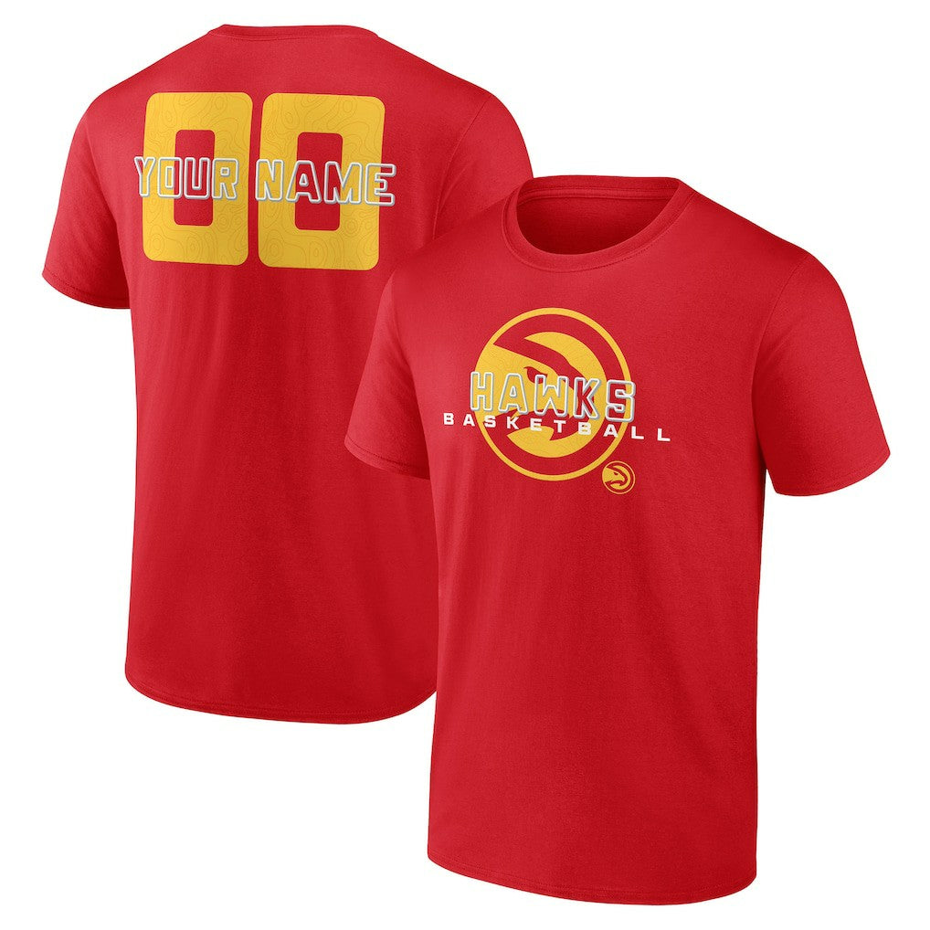 Atlanta Hawks Stellar Personalized Name & Number T-Shirt Red