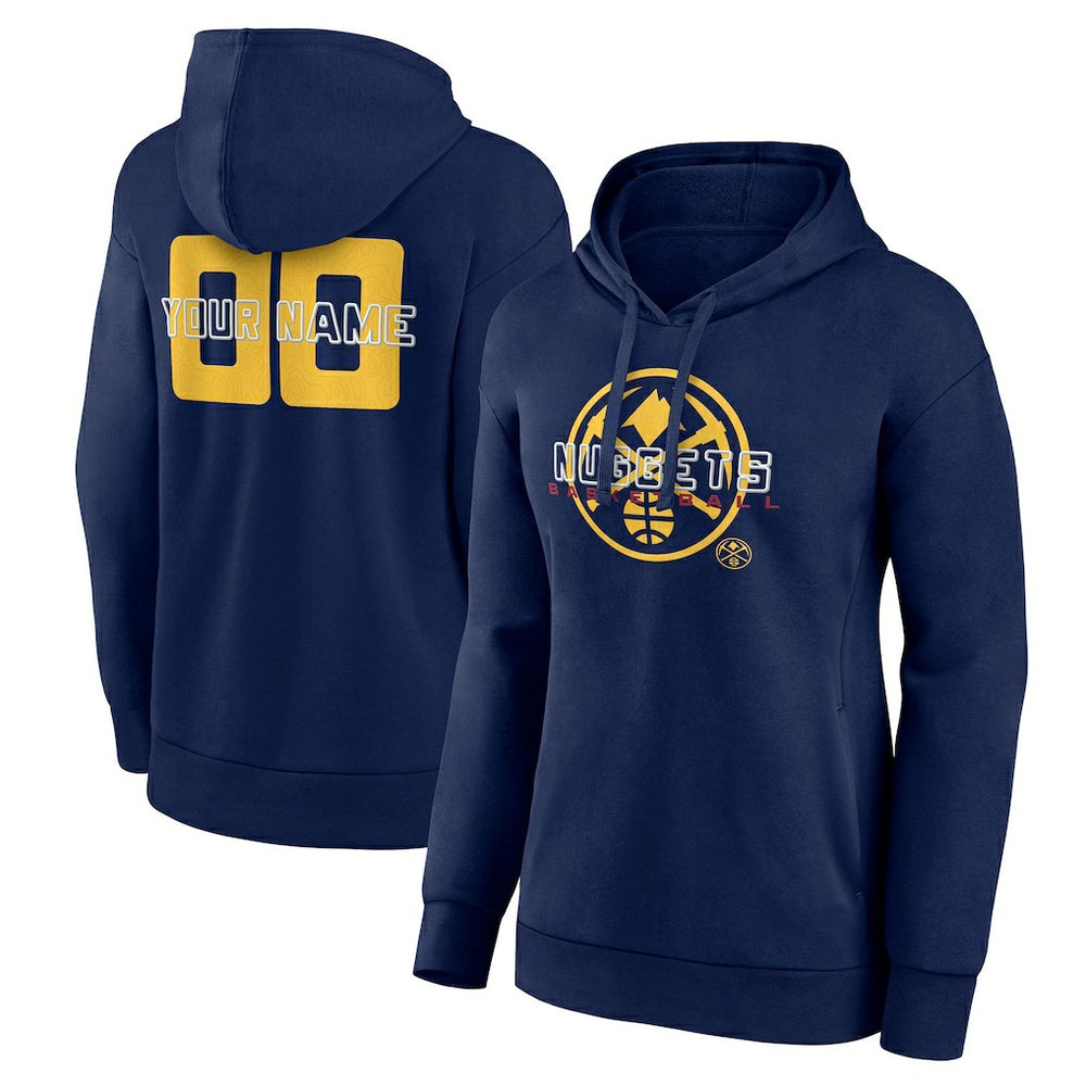 Denver Nuggets Women's Stellar Personalized Name & Number Pullover Hoodie Navy