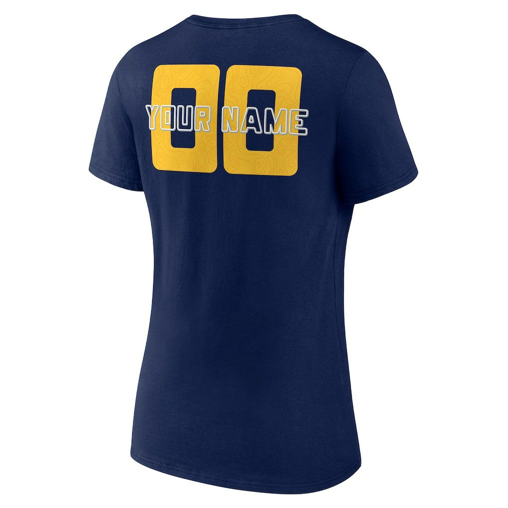 Denver Nuggets Women's Stellar Personalized Name & Number V-Neck T-Shirt Navy