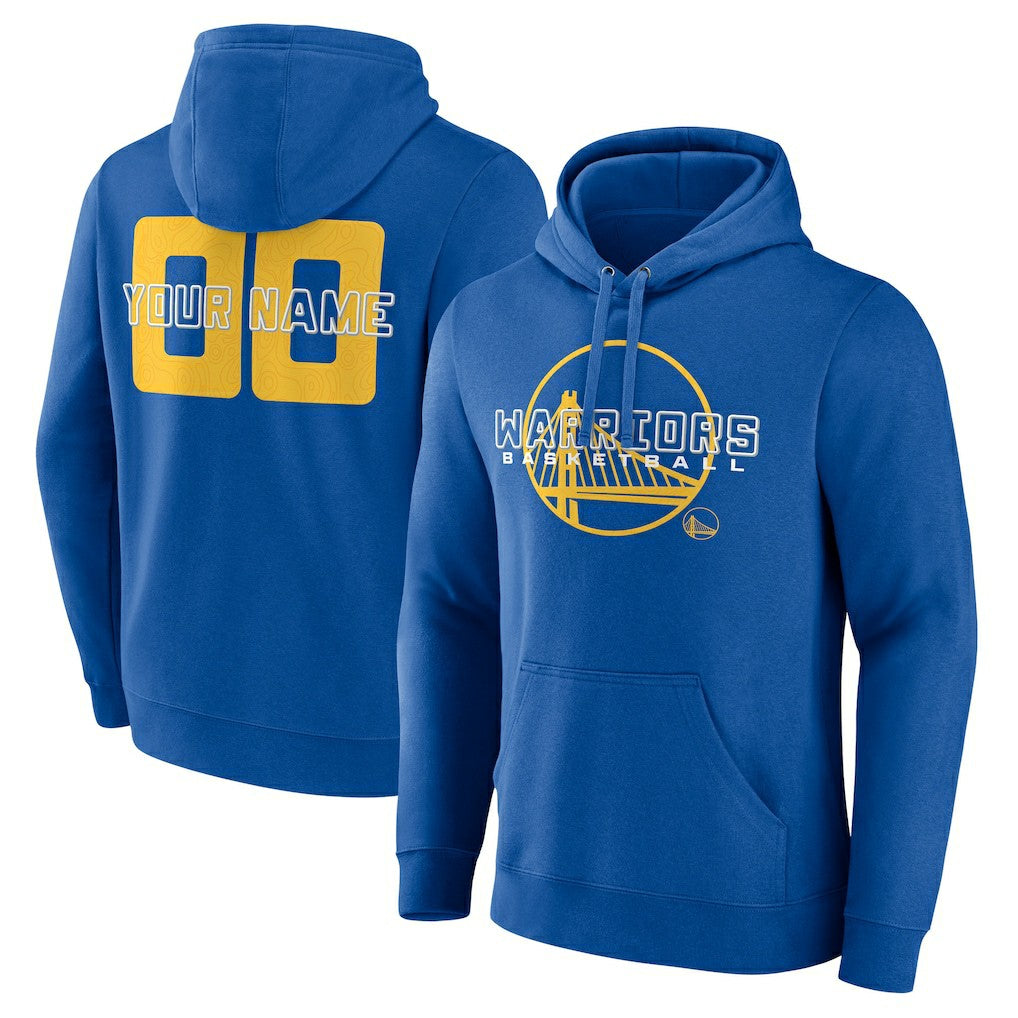 Golden State Warriors Stellar Personalized Name & Number Pullover Hoodie Royal
