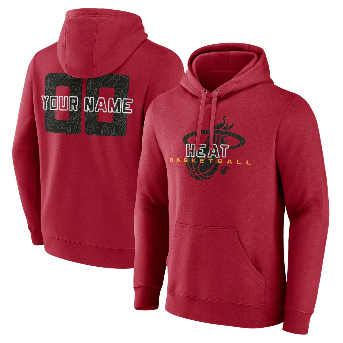 Miami Heat Stellar Personalized Name & Number Pullover Hoodie Red