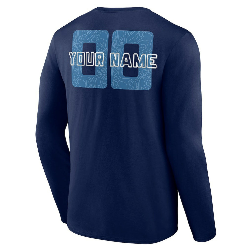 Minnesota Timberwolves Stellar Personalized Name & Number Long Sleeve T-Shirt Navy