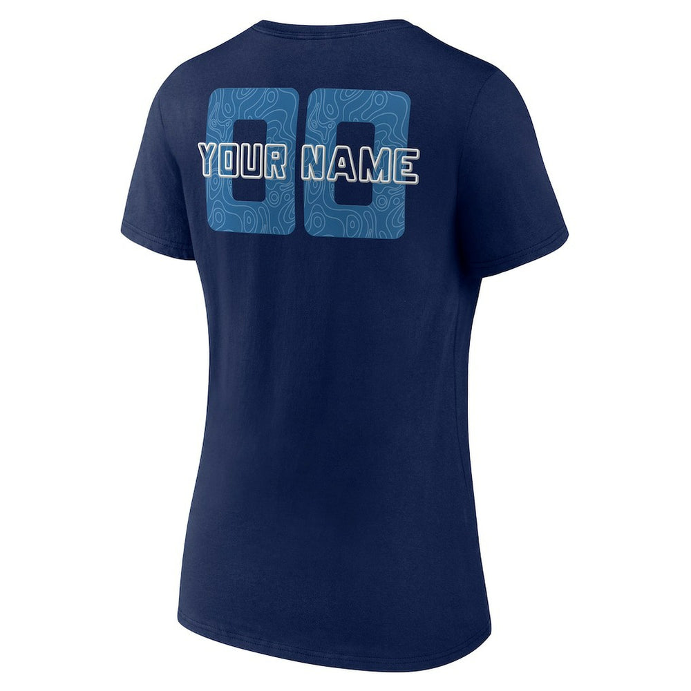 Minnesota Timberwolves Women's Stellar Personalized Name & Number V-Neck T-Shirt Navy