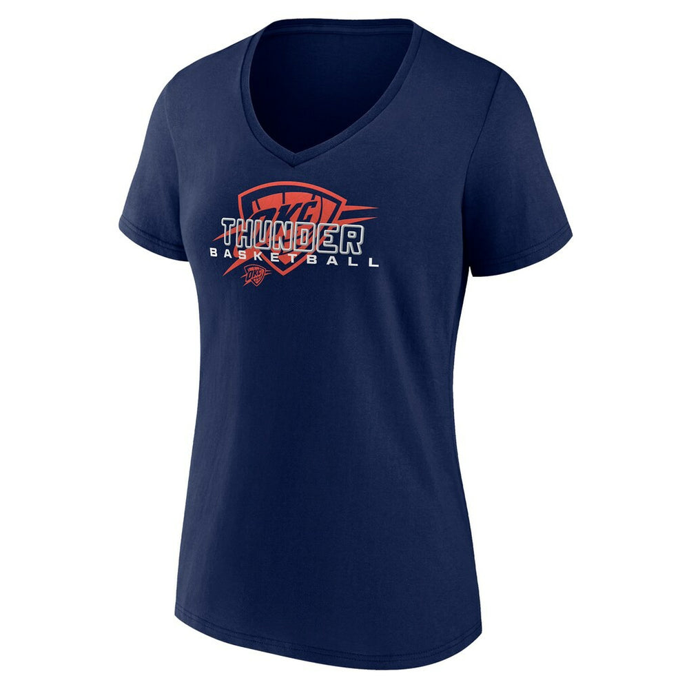 Oklahoma City Thunder Women's Stellar Personalized Name & Number V-Neck T-Shirt Navy