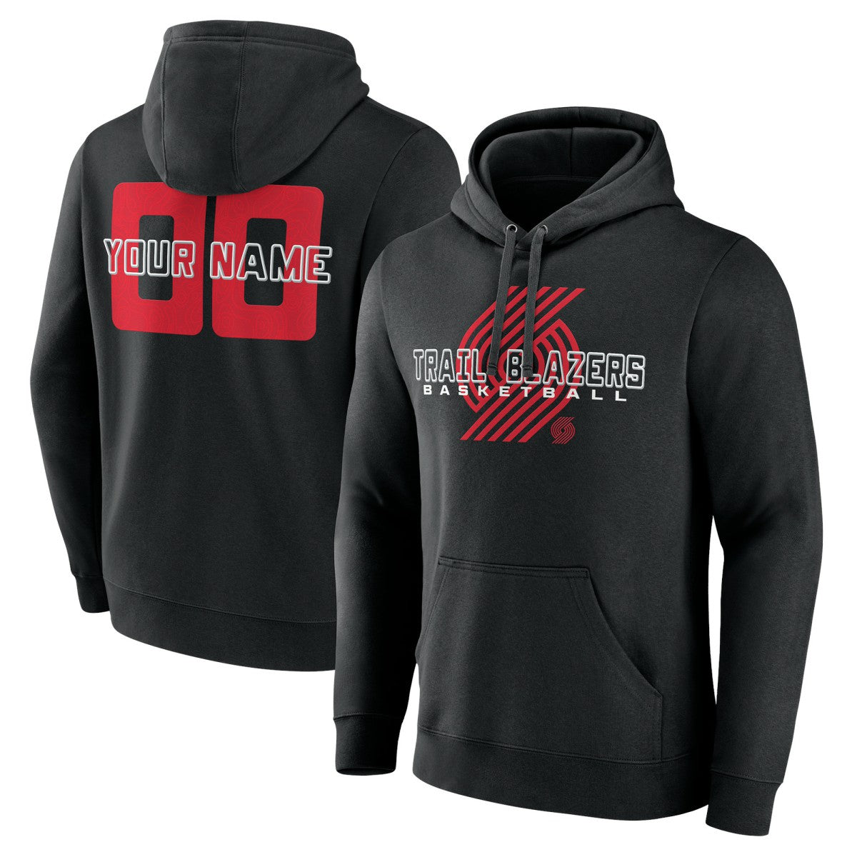 Portland Trail Blazers Stellar Personalized Name & Number Pullover Hoodie Black