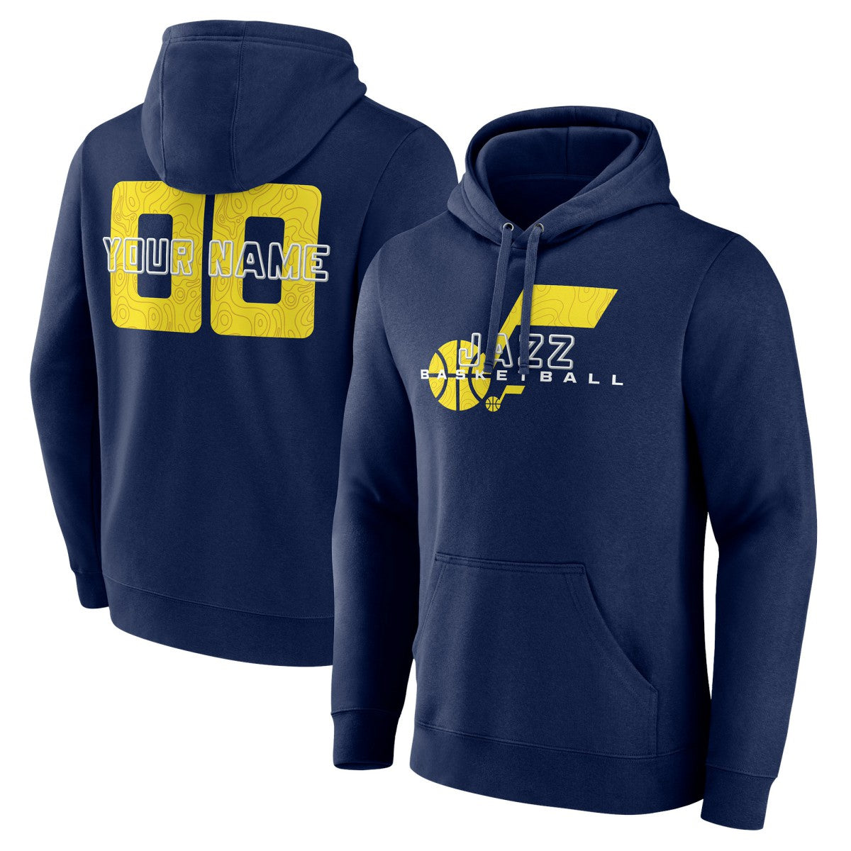 Utah Jazz Stellar Personalized Name & Number Pullover Hoodie Navy