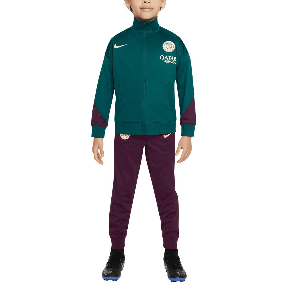 Paris Saint-Germain Preschool 2024/25 Strike Full-Zip Track Suit Teal/Burgundy - Nike