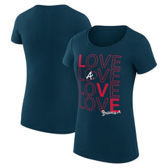 Atlanta Braves G-III 4Her by Carl Banks Women's Super-Slim Fit Lightweight Love Graphic Team T-Shirt - Navy - MLB Sale
