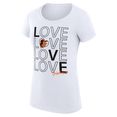 Baltimore Orioles G-III 4Her by Carl Banks Women's Super-Slim Fit Lightweight Love Graphic Team T-Shirt - White - MLB Discount