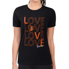 Baltimore Orioles G-III 4Her by Carl Banks Women's Super-Slim Fit Lightweight Love Graphic Team T-Shirt - Black - MLB Online