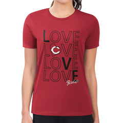 Cincinnati Reds G-III 4Her by Carl Banks Women's Super-Slim Fit Lightweight Love Graphic Team T-Shirt - Red - MLB Discount