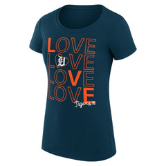 Detroit Tigers G-III 4Her by Carl Banks Women's Super-Slim Fit Lightweight Love Graphic Team T-Shirt - Navy - MLB Lifestyle