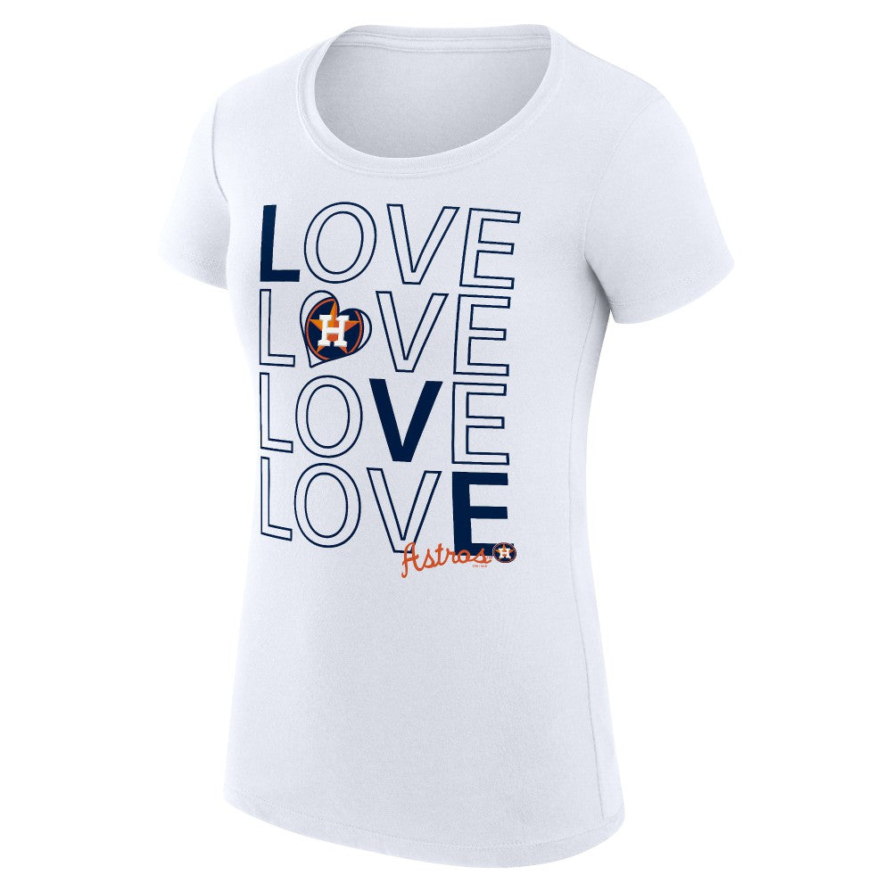 Houston Astros G-III 4Her by Carl Banks Women's Super-Slim Fit Lightweight Love Graphic Team T-Shirt - White - MLB on Sale