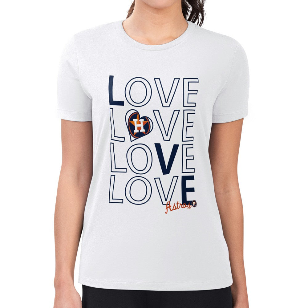 Houston Astros G-III 4Her by Carl Banks Women's Super-Slim Fit Lightweight Love Graphic Team T-Shirt - White - MLB on Sale