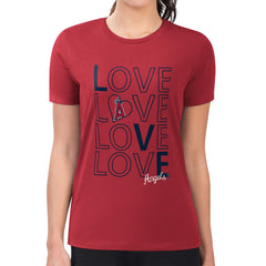 Los Angeles Angels G-III 4Her by Carl Banks Women's Super-Slim Fit Lightweight Love Graphic Team T-Shirt - Red - MLB Lifestyle