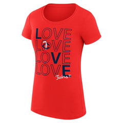 Minnesota Twins G-III 4Her by Carl Banks Women's Super-Slim Fit Lightweight Love Graphic Team T-Shirt - Red - MLB Discount