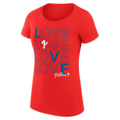 Philadelphia Phillies G-III 4Her by Carl Banks Women's Super-Slim Fit Lightweight Love Graphic Team T-Shirt - Red - MLB on Sale