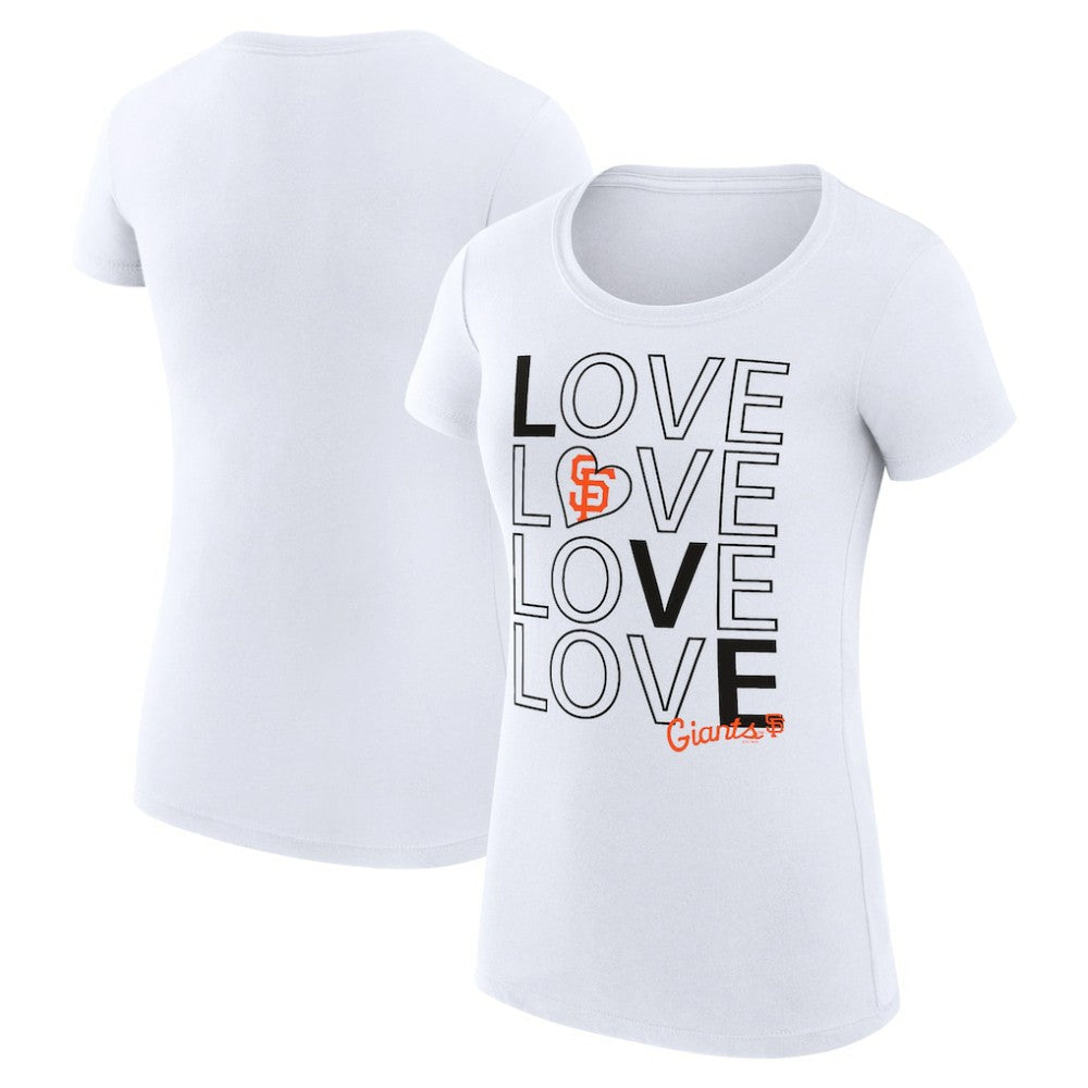 San Francisco Giants G-III 4Her by Carl Banks Women's Super-Slim Fit Lightweight Love Graphic Team T-Shirt - White - MLB Sale