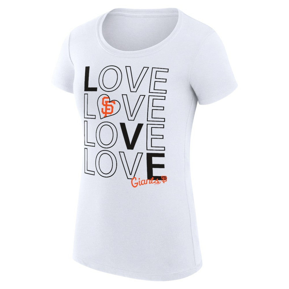 San Francisco Giants G-III 4Her by Carl Banks Women's Super-Slim Fit Lightweight Love Graphic Team T-Shirt - White - MLB Sale